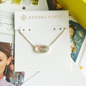 New Kendra Scott Elisa Dichroic Glass Necklace Gold